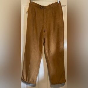 Pronti Collection by Phita Brown Suede Slacks Pants Size Large 36/34 Men’s NWT